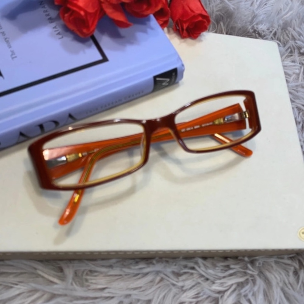 🌹Vintage Guess • Y2K Signature Orange & Brown Framed • Unisex • Free Case